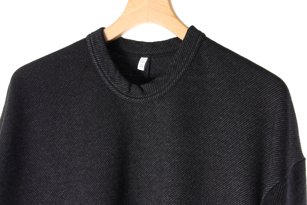 FIRMUM/フィルマム/ウルグアイウール　ダブルジャガード ツイル　ロングスリーブカットソー/XS/M/Light Grey × White/Black × Grey/A0_FR152TF